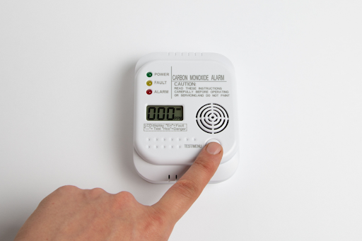 A recently installed carbon monoxide detector