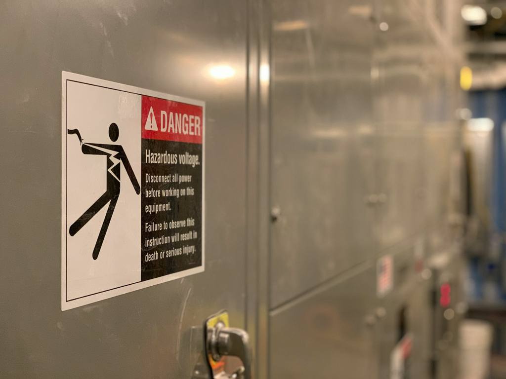 A high voltage warning