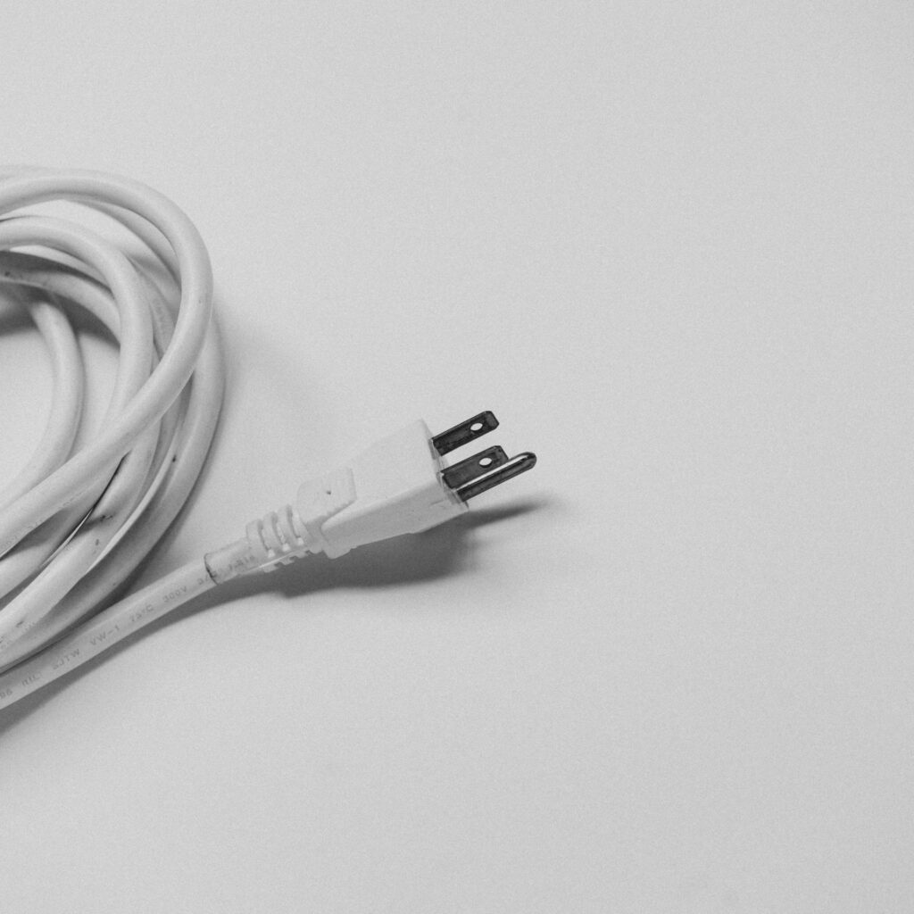 A white electric cord