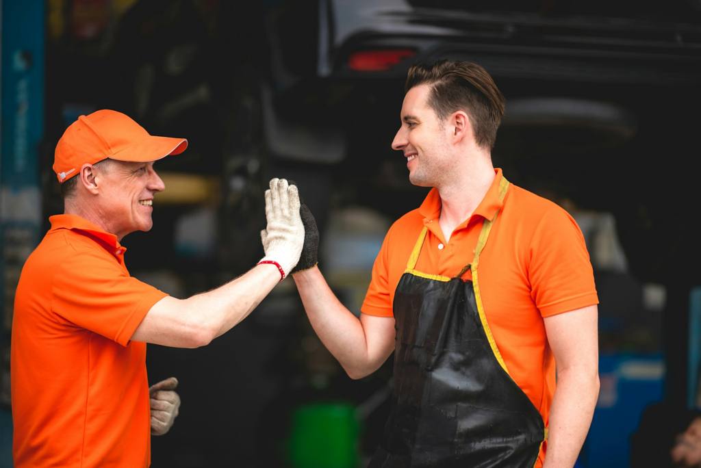 Two person high-five