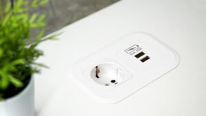 An outlet on a table