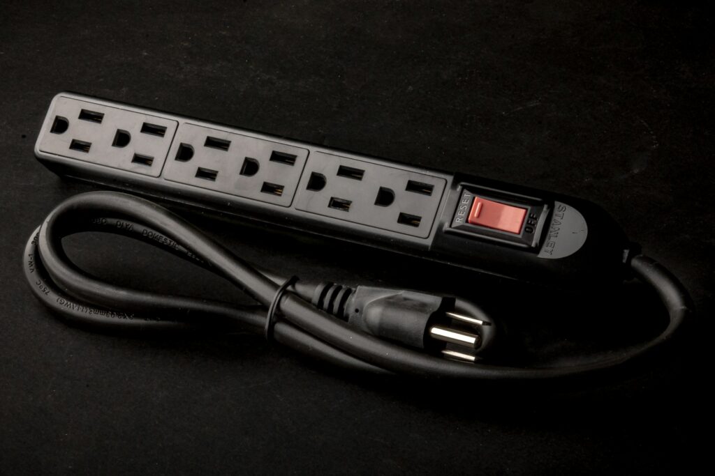 A black power strip