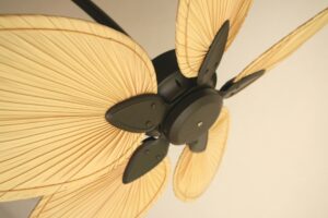 Black and brown ceiling fan