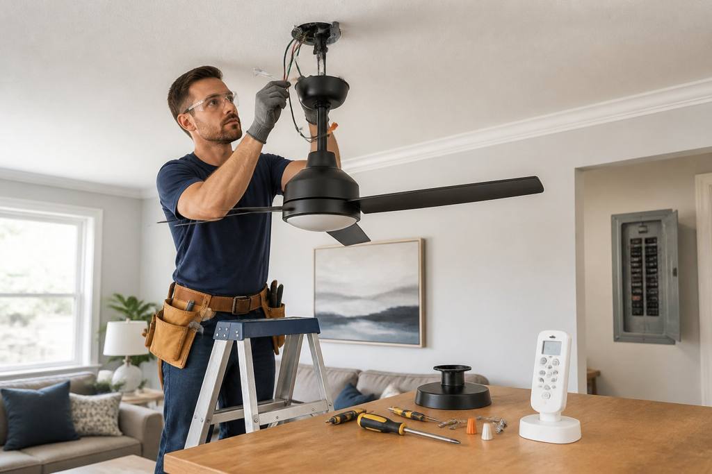 How to Install a Ceiling Fan With Remote Control Safely